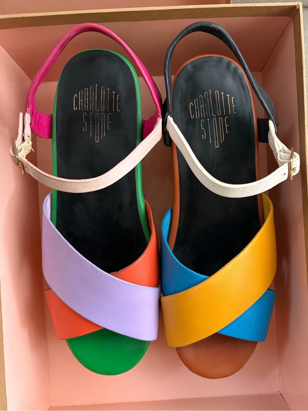 Charlotte Stone Dermot Confetti Wooden Platform Sandals